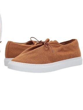 Jacques‎ Soloviere Paris Jim fabric Serge Mustard lace up men’s sneakers 37 1/2